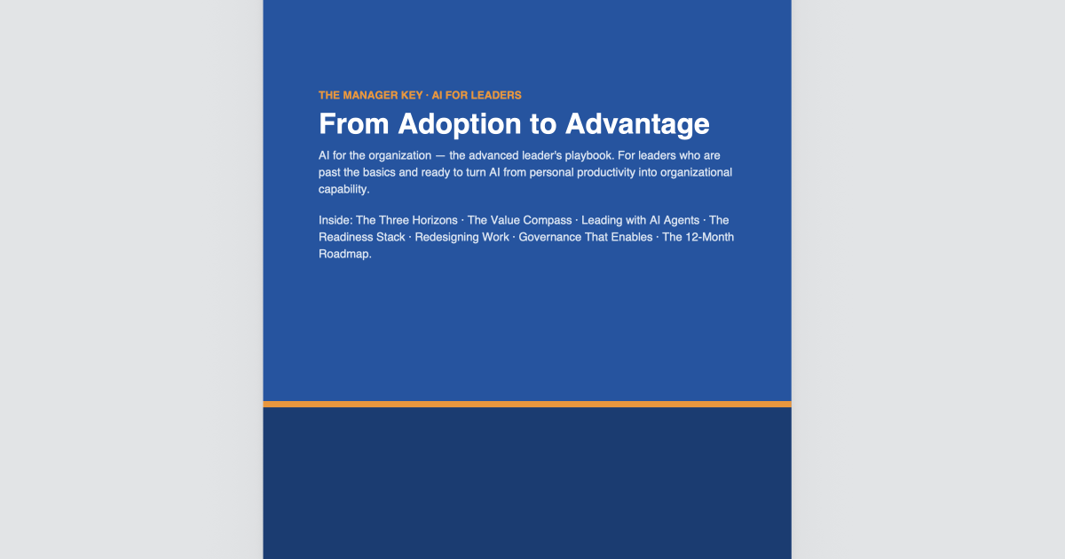 AI for the organization — the advanced leader's playbook