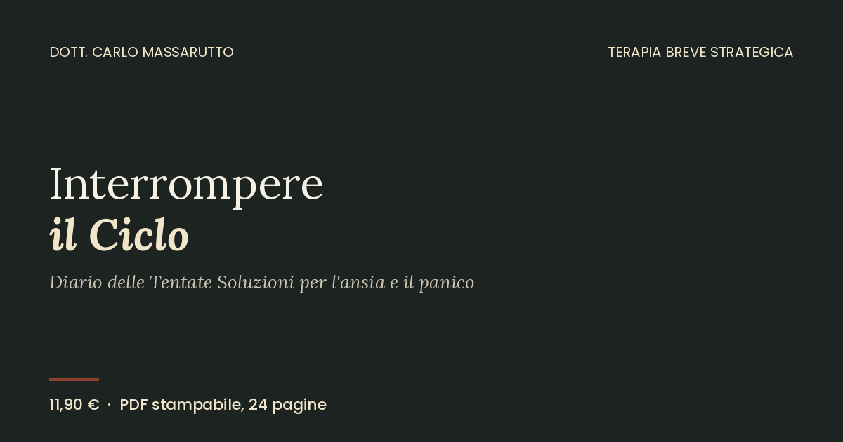 Interrompere il Ciclo — Diario delle Tentate Soluzioni