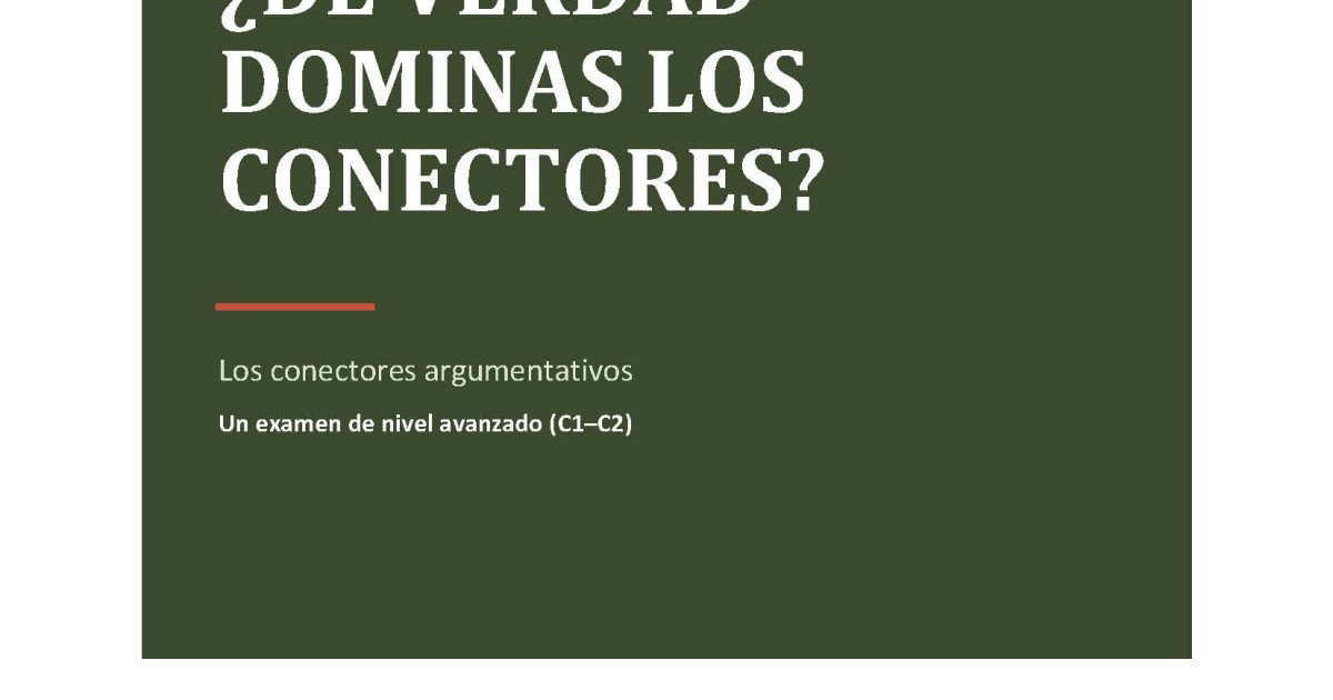 Examen de conectores en español nivel C1-C2