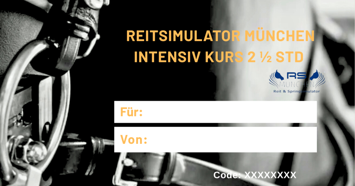 🎁 Reitsimulator Trainingskurs Gutschein · 2,5 Stunden · 1 Person