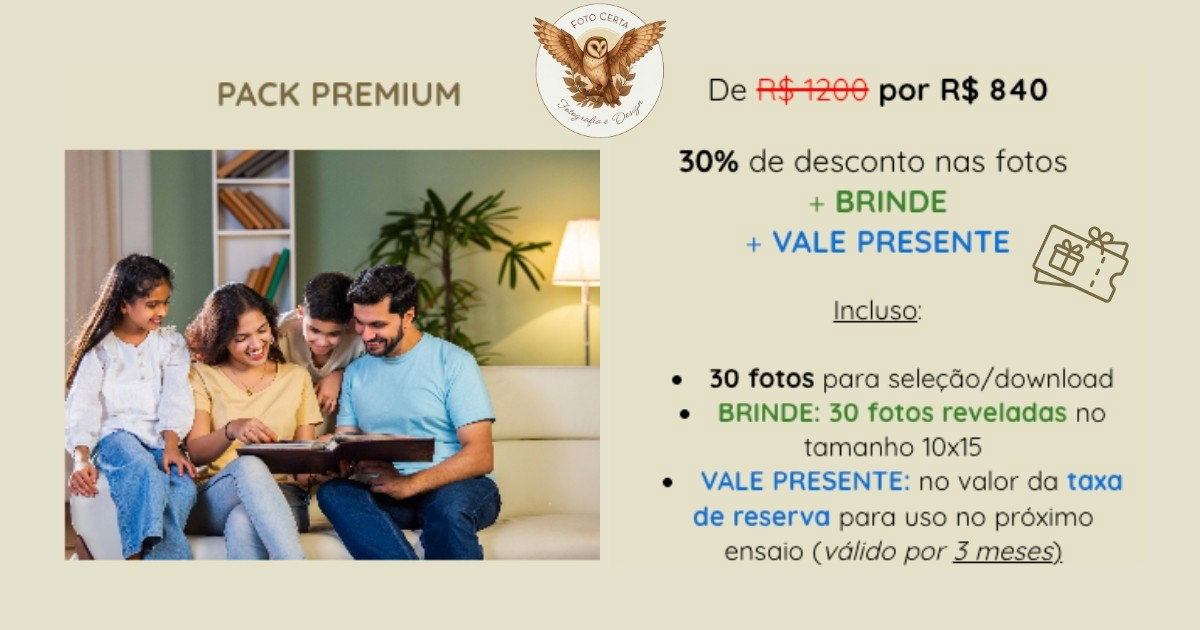 Pack Premium - 30 fotos - 30% OFF + BRINDE + PRESENTE