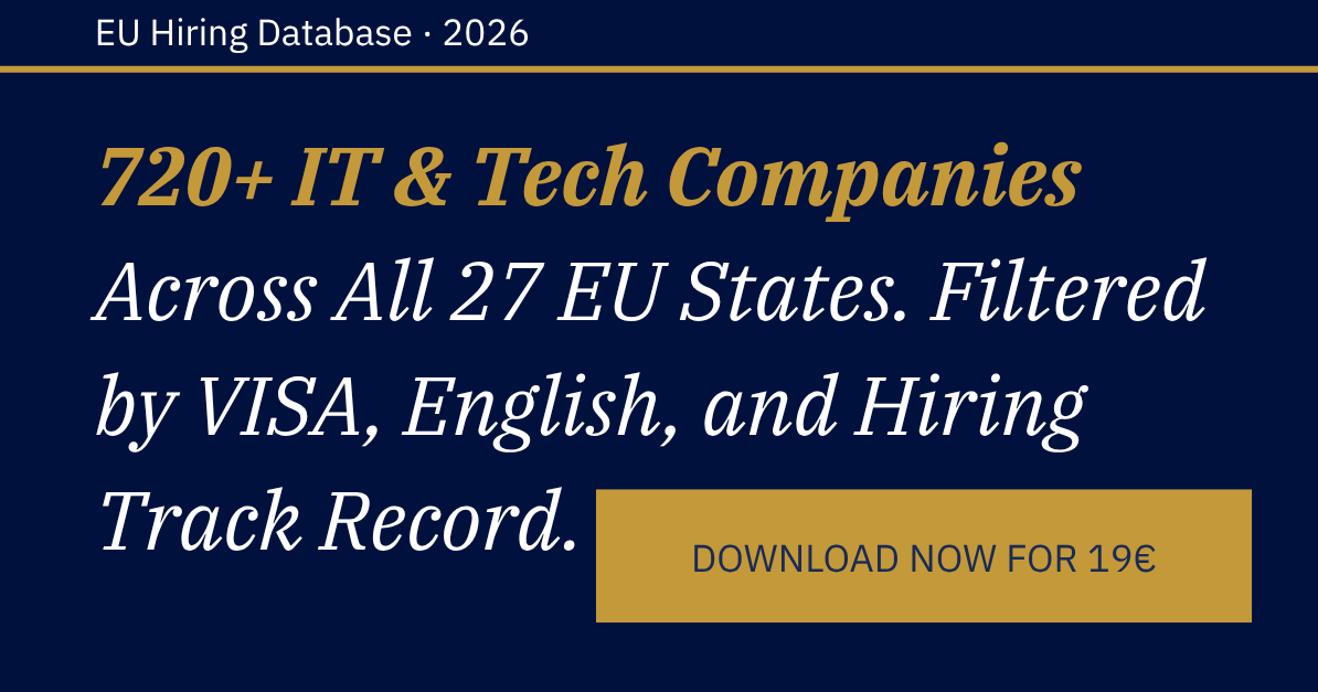 Database of 720+ Companies Across All 27 EU States Hiring International Talent