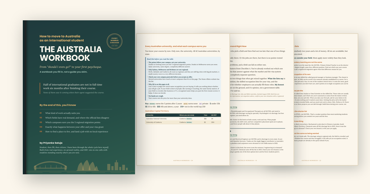 The Australia Workbook: How to Move to Australia as an International Student